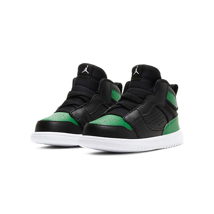 Jordan Leder Komfortable Dämpfung Abriebfest Atmungsaktiv Mittelhoch Vintage Basketballschuhe Schwarz Grün AV7944-013