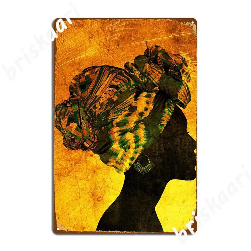African Women Metal Sign Mural Painting Club Bar Classic Wall pub Tin sign Poster 20X30CM
