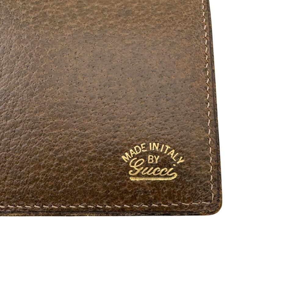GUCCI Sherry line leather Purse Brown leather Used
