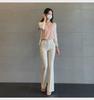 South Korea Dongdaemun Women's Slim Fit High Waist Flared Pants - Slimming & Leg-Lengthening Casual Trousers