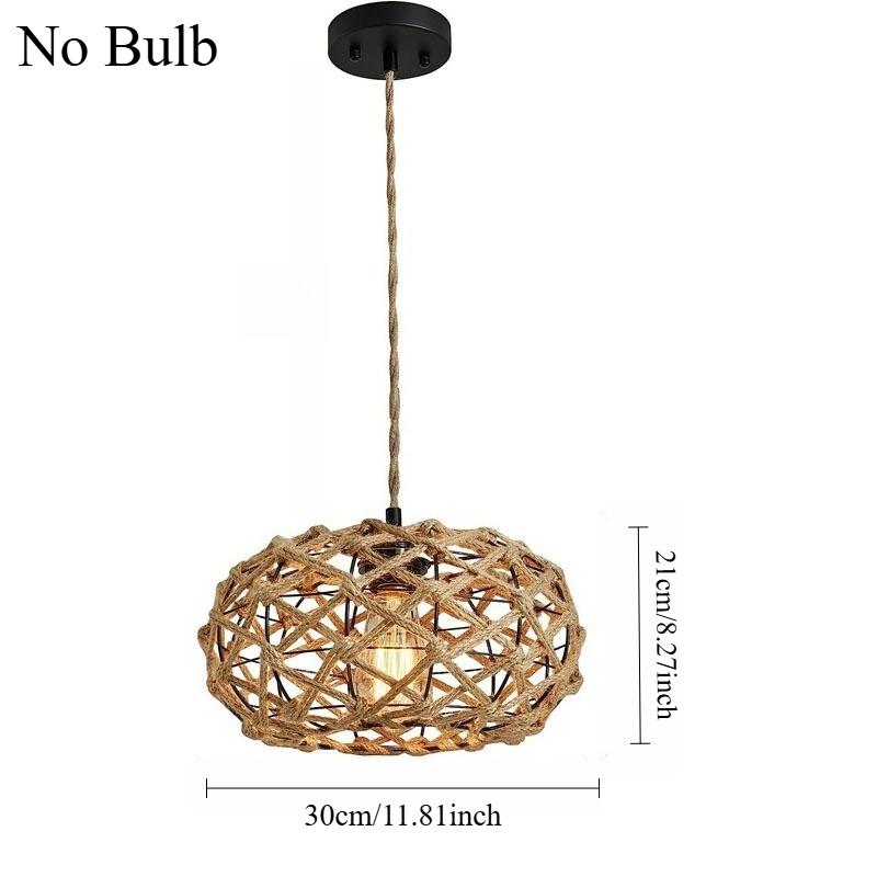 Creative Retro Industrial Style Twine Pendant Lamp Lampshade Home Decoration Dining for American Restaurant Bar Ceiling Lighting