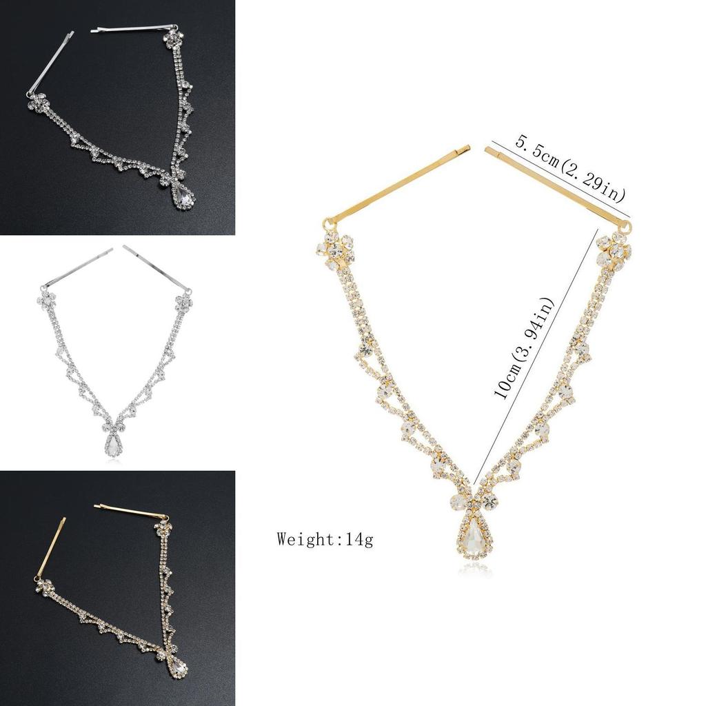 Elegant Water Drop Crystal Headband With Geometric Design For Wedding And Gift Giving