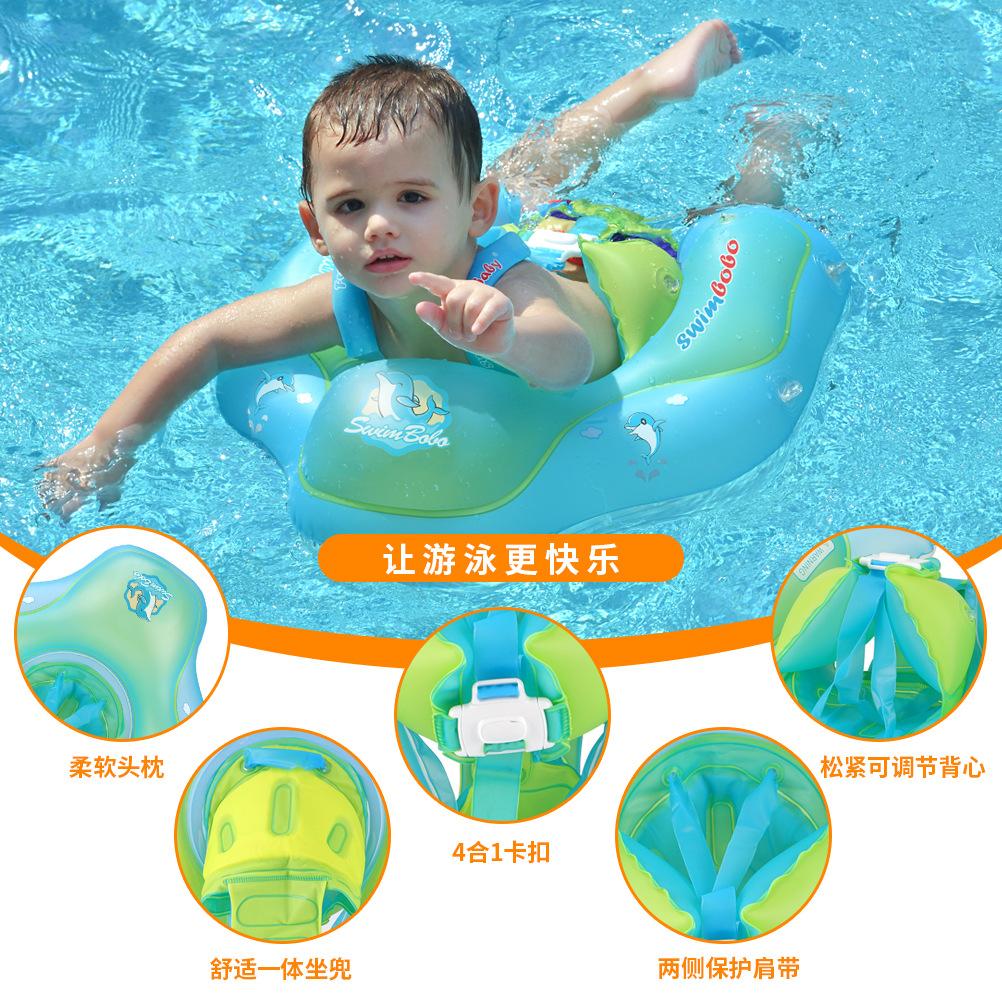 0-6 Years Baby Bathing Swimming Float Lay Ring Inflatable Infant Floating Ring Kids Swim Pool Accessories Circle with Inflator