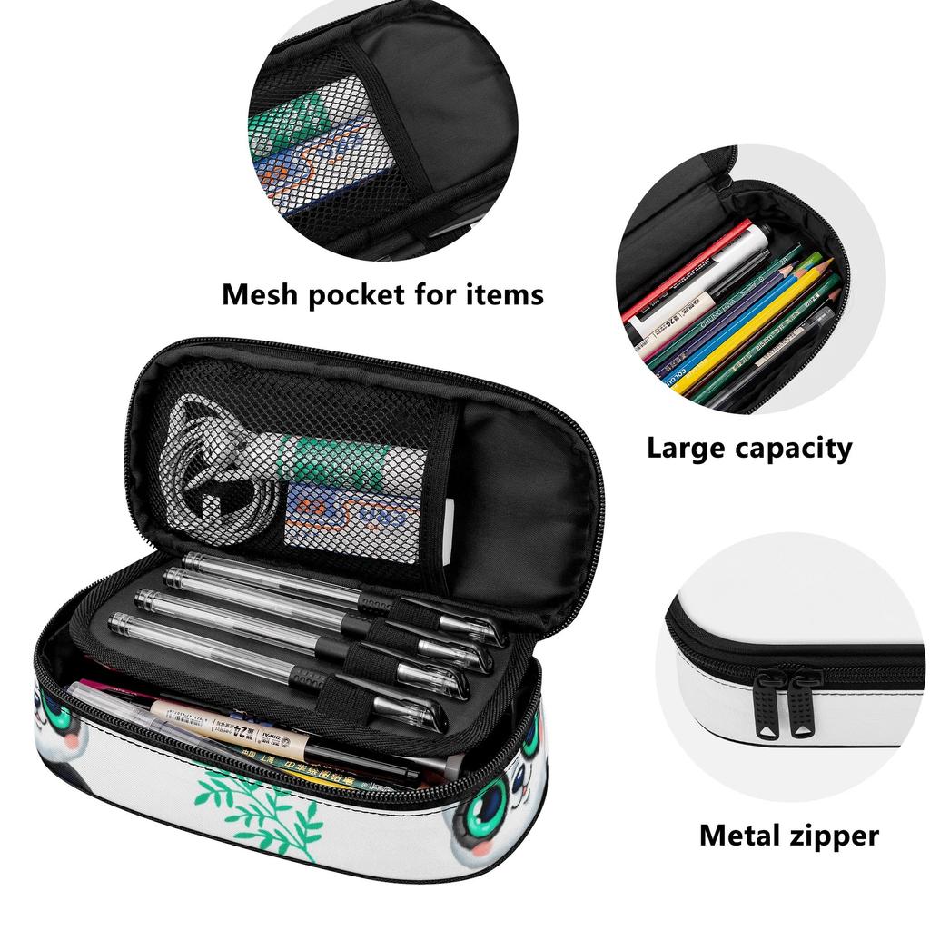 Pencil Case High Capacity 300D Polyester Easy Open Zipper with Main Compartment Mesh Pocket and Pen Slots for School and Study