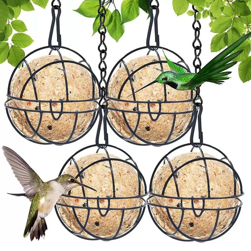 2 Stück Hängender Vogelfutterspender für Wildvogel-Fettkugeln Halter Vogelfutterspender Außen Hängender Vogelfutterspender Wildvogel-Futterbedarf