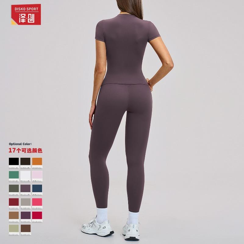 Zechuang Spring T-shirt Quick-drying Yoga Clothes Short-sleeved Fitness Tops Blouse Outdoor Running Sports Short-sleeved Women
