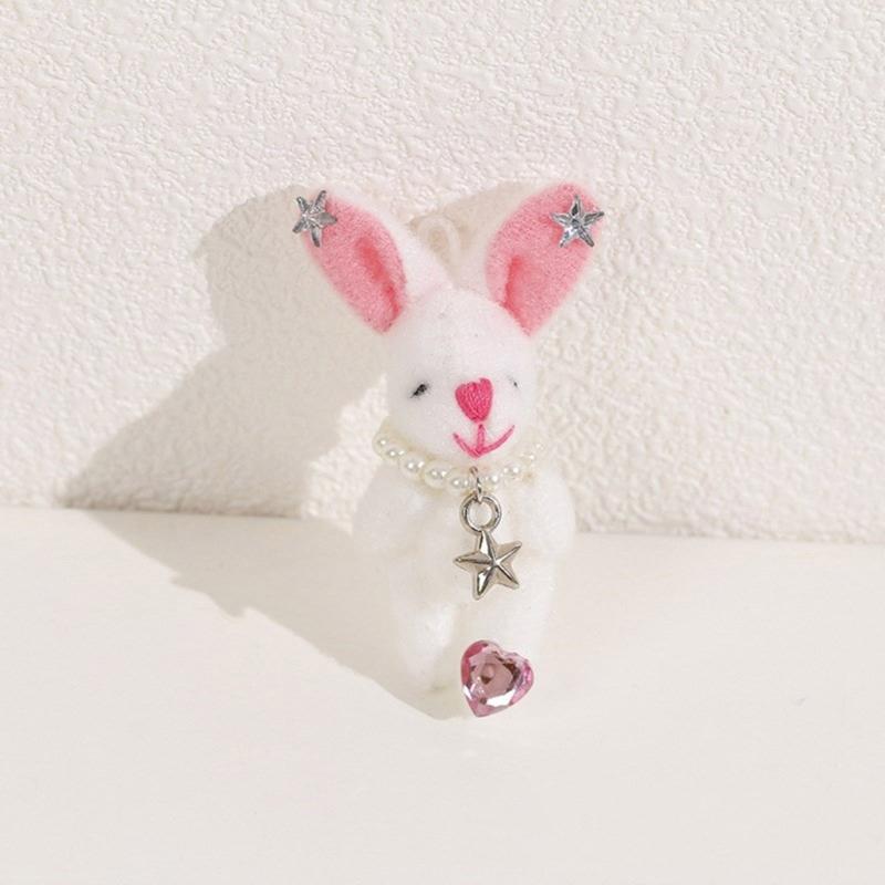 Soft and Adorable Rabbit Plush Toy with DIY Accessories Exquisite Rabbit Keyring Decoration Cute Rabbit Keychain Pendant