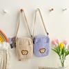 Portable Corduroy Bear Phone Crossbody Bag Mobile Phone Coin Purse Fashionable Cross Small Bag Corduroy Mini Bag