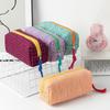 Large Capacity Plaid Pencil Case & Portable Cosmetics Storage Bag