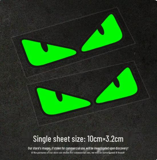 Reflective Devil Eyes Stickers: Creative, Funny Motorbike Expression Decals