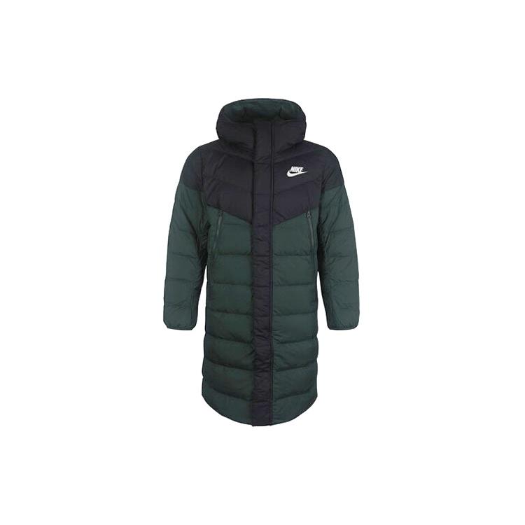 Nike mid-length Colorblock Casual Sports hooded down Jacket Green Men s CU0281-045 XL