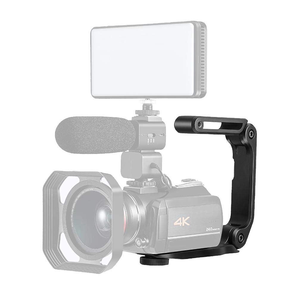 Hakeeta Camera Stabilizer Handle Bracket Screw Handheld for DSLR and Digital Black U-Grip Anti-Shake 1/4" Camcorders,