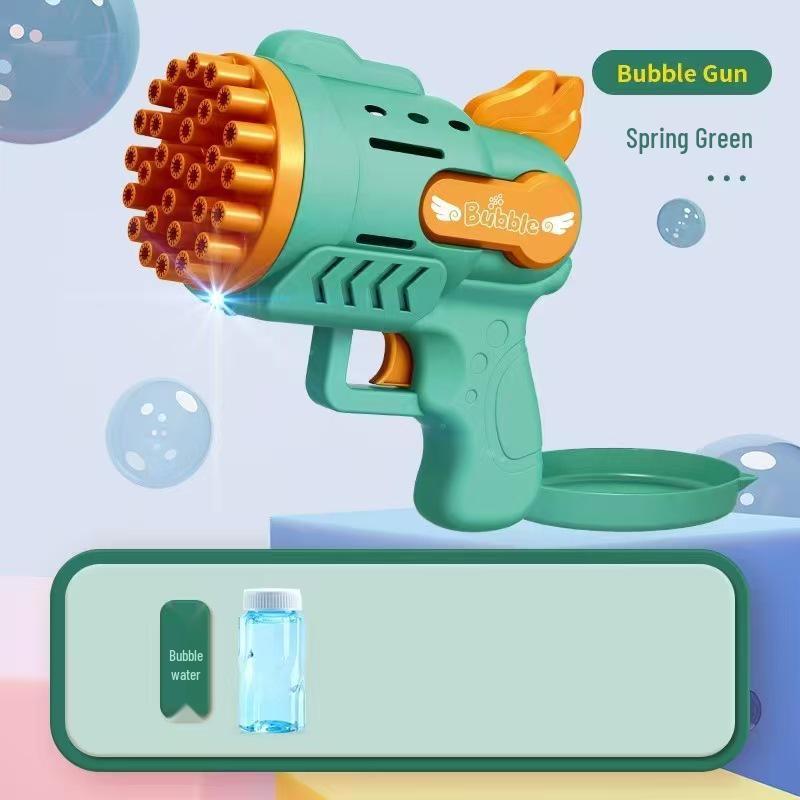 Luminous Electric Bubble Gun Toy - Porous Gatling Design, Ideal for Children's Play and Night Use