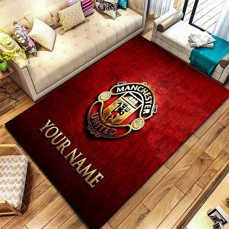 Manchester United F Custom Name Carpet Rug for Living Room Bedroom Home Sofa Decoration,Kids play Non-slip Floor Mat