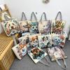 New large-capacity fitness portable short-distance travel bag women's environmentally friendly tote bag versatile shoulder casual canvas bag