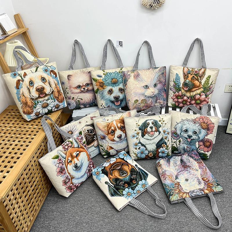 New large-capacity fitness portable short-distance travel bag women's environmentally friendly tote bag versatile shoulder casual canvas bag