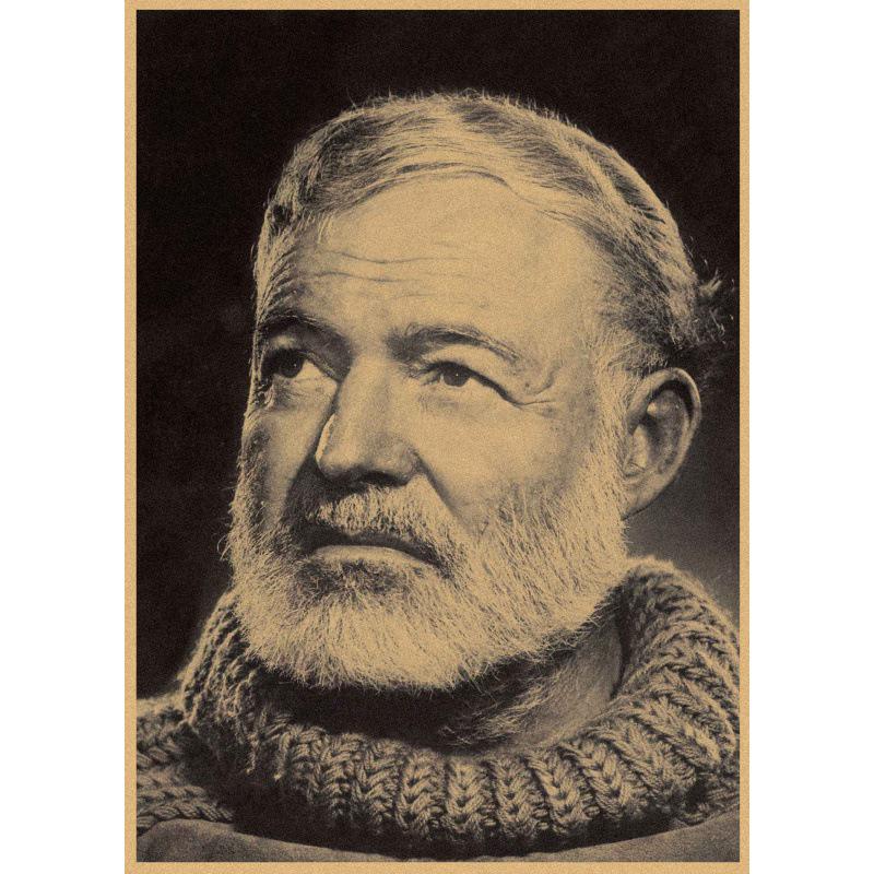 

Large Hemingway Poster - Retro American Tough Guy Decorative Wall Art Kraft Paper Mural White card paper (non-adhesive) 30*42 cm