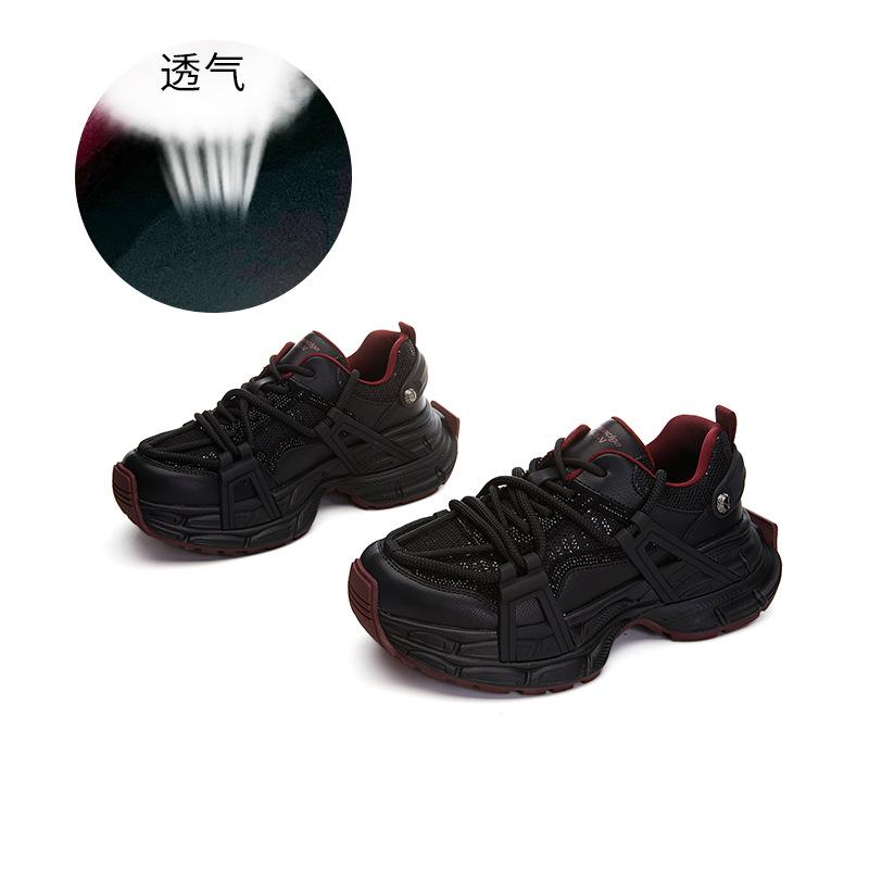 Suction film sole functional dad shoes women's 2025 spring new thick-soled heightening sports shoes casual versatile retro women's shoes
