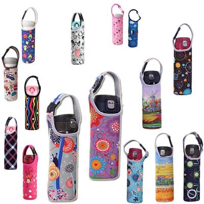 Printing Cartoon Cloth Water Bottle Sleeve Bottle Pouch Protection With Bucket Outdoor Travel Sports