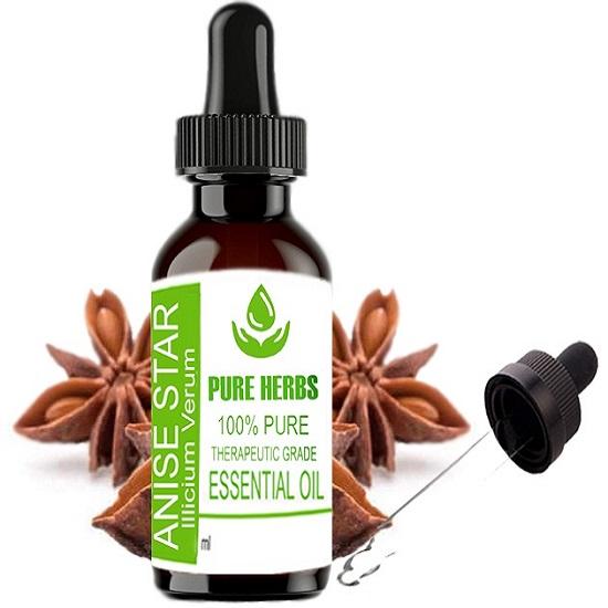 

Pure Herbs Anise Star (Illicium Verum) Pure & Natural Therapeutic Grade Essential Oil Plastic with Dropper 10ml