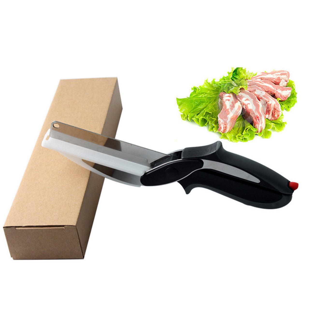 

In-Stock Detachable 2-in-1 Cutting Board Scissors for Food & Veggies Boxed чёрный