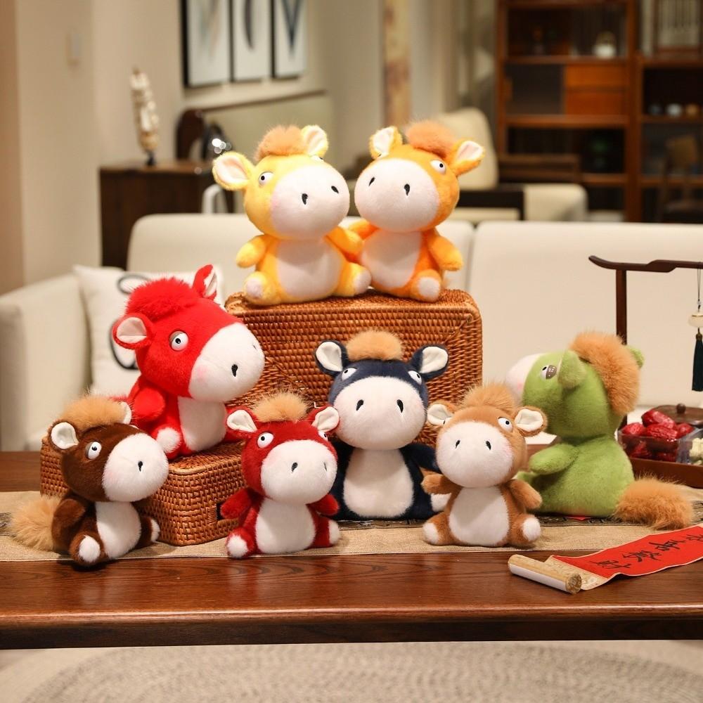 18/25cm Plush Pony Doll Soft Cartoon Steed Doll Plush Toys Zodiac Pony Figurine  Festive Decor