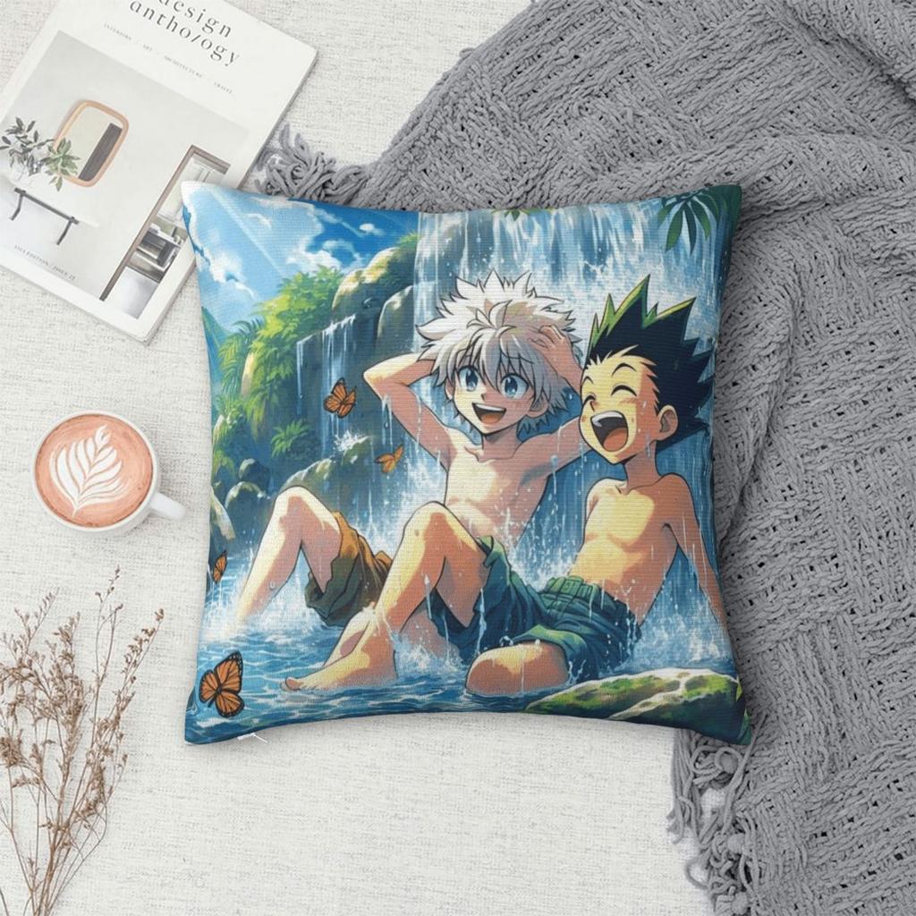 HXH Gon And Killua Hunter Pillowcase Product Printing Cushion Cover Throw Pillow Cover Home Decoration Square Multi Size