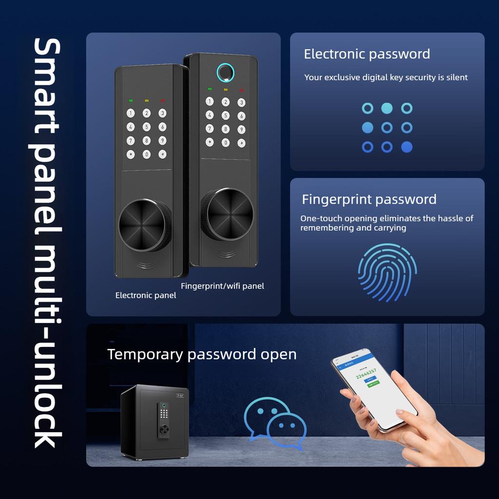 Small Safe Coffer Household Safe Deposit Box Office Hotel Electronic Fingerprint Password Lock Thickened Anti Theft Cabinet
