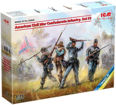ICM US Konföderierte Infanterie Set 4 Plastikmodell 35024 1/35 2, Soldaten,