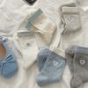 Women's Thin Cotton Love Bow Embroidery Color Collision Mesh Breathable Tube Stack Socks