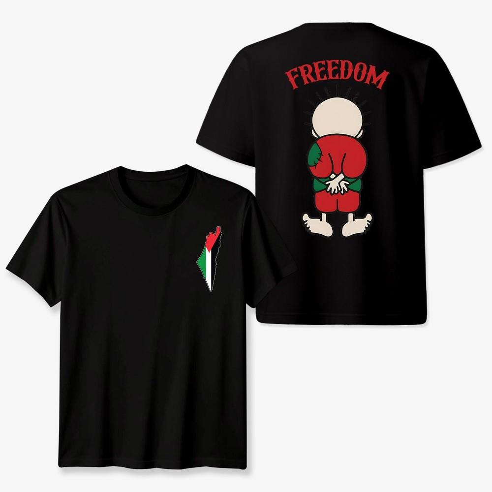 

Free Palestine T-Shirt Gaza Freedom Palestinian Map Solidarity Tee Adults Kids 2XL
