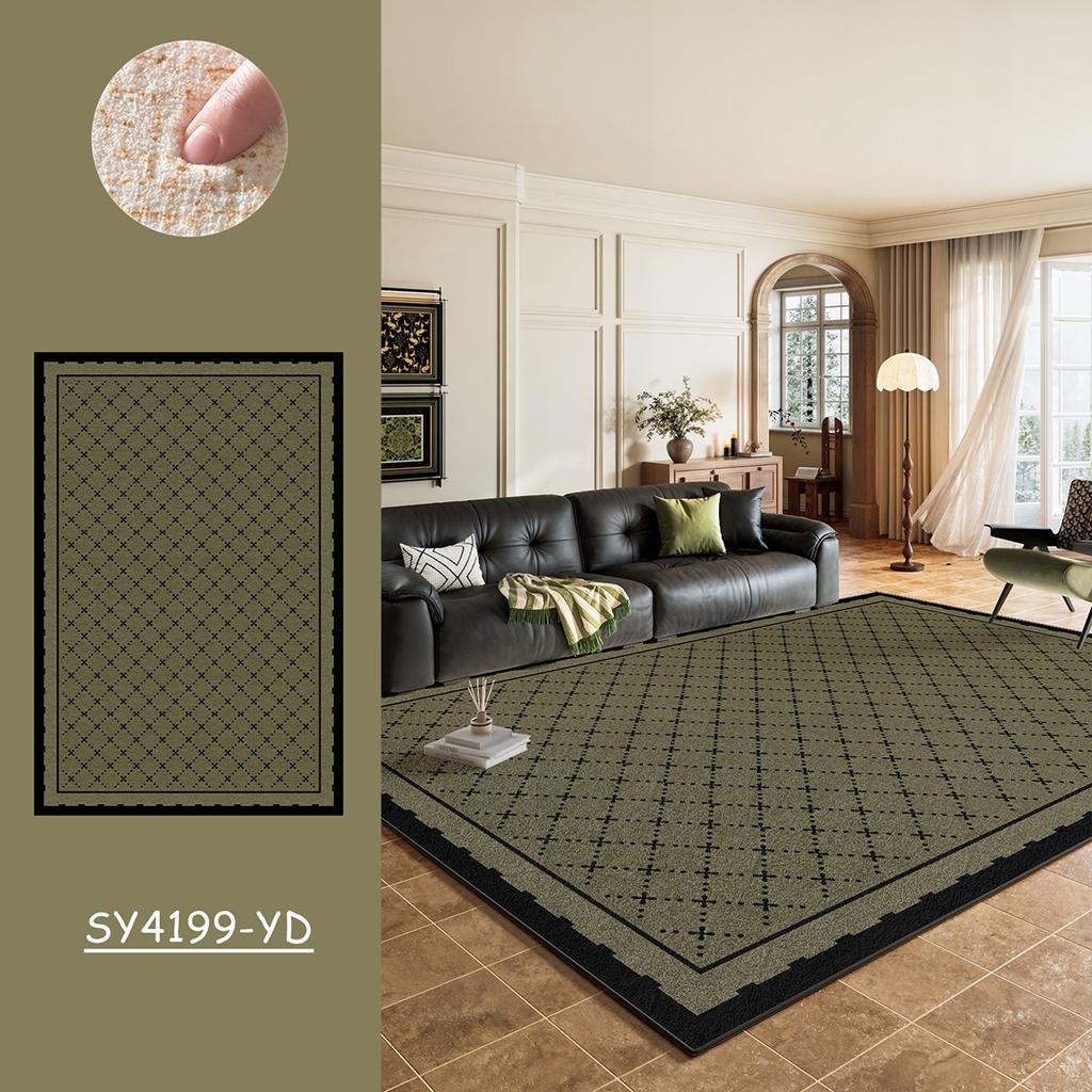 Retro Style Green Carpets For Living Room Large Area Bedroom Fluffy Soft Lounge Cloakroom Floor Mat