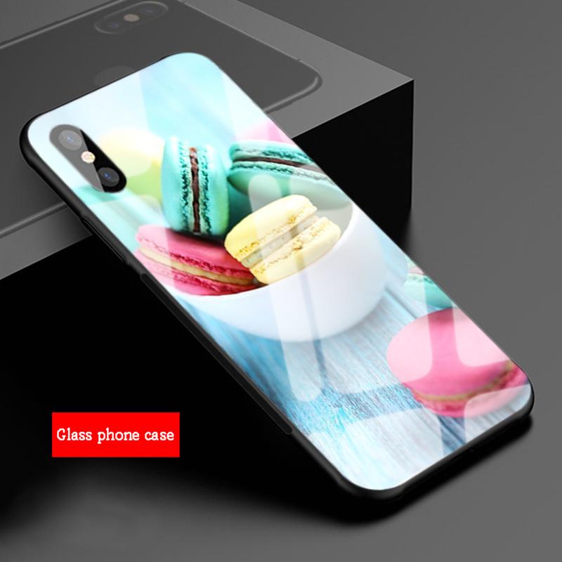 Custodia per telefono in vetro temperato Macaron per iphone 12 11 Pro Max 5 6 7 8 PLUS X XS XR XSMax Guscio 12Pro Copertura Guscio