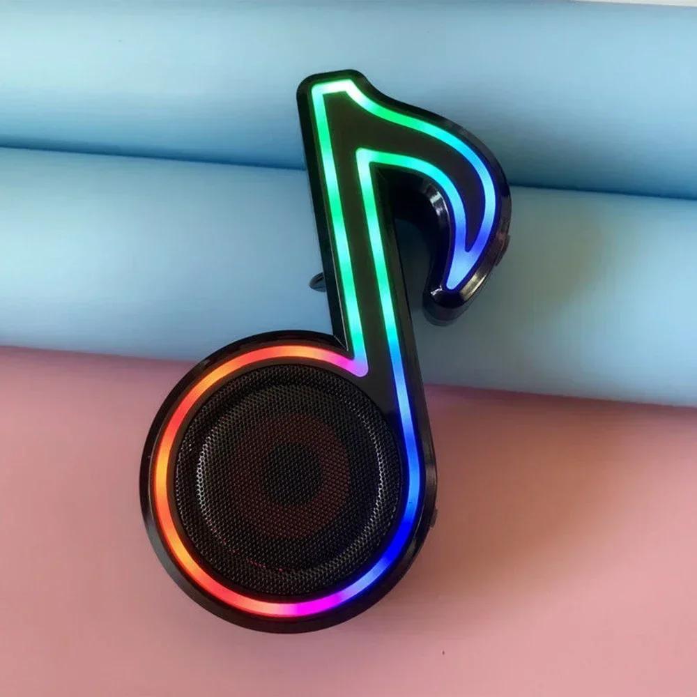 

Wireless Speaker Portable HiFi Stereo Subwoofer Atmosphere Light Speaker Sound Box RGB Home Creative Notes Bluetooth