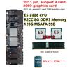Btc X79 Mining Motherboard With Dual Processors, Ddr3, 8 Pci-E X16 Slots, E5-2620 Processor, Recc Ddr38 Gb Memory, Msata Ssd 120 Gb For 3060 Video Car