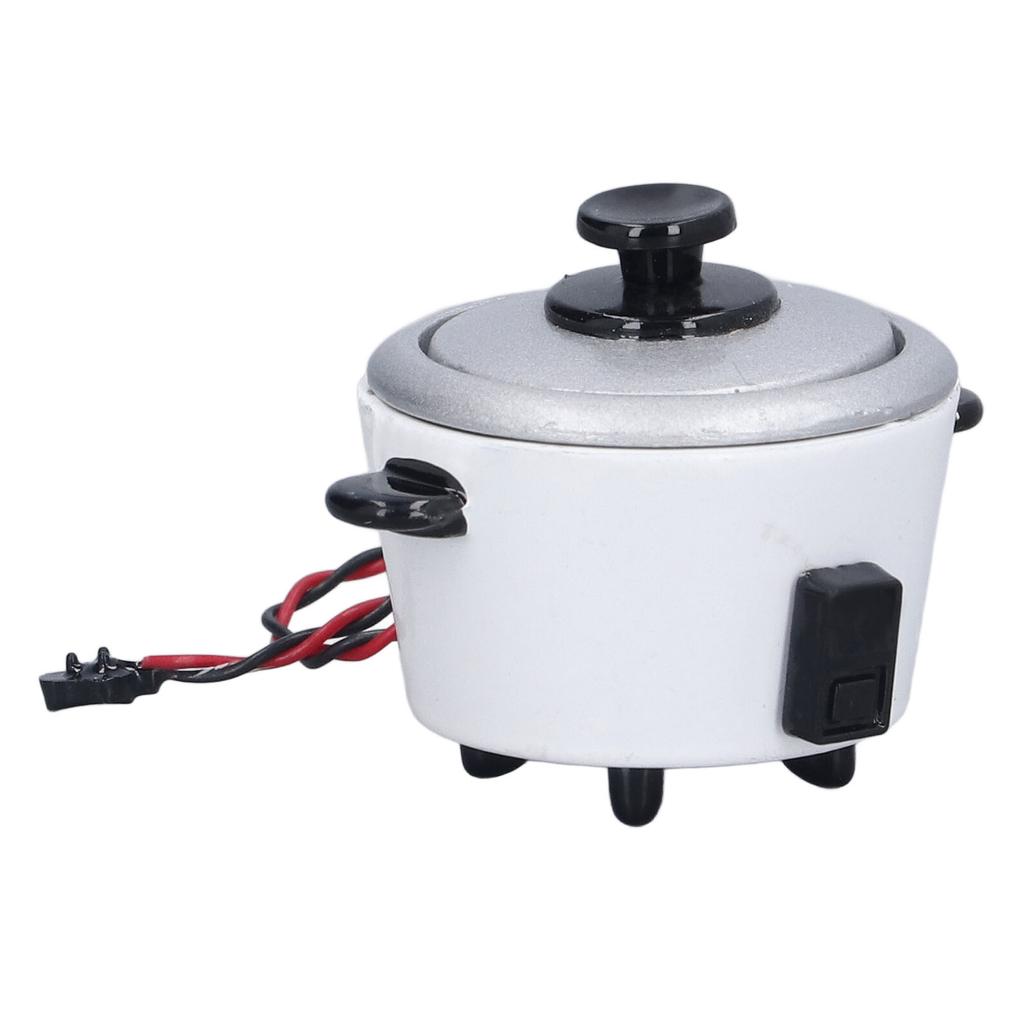 1:12 Dollhouse Rice Cooker Alloy Cute Lifelike Miniature Cookware Dollhouse Kitchen Accessories