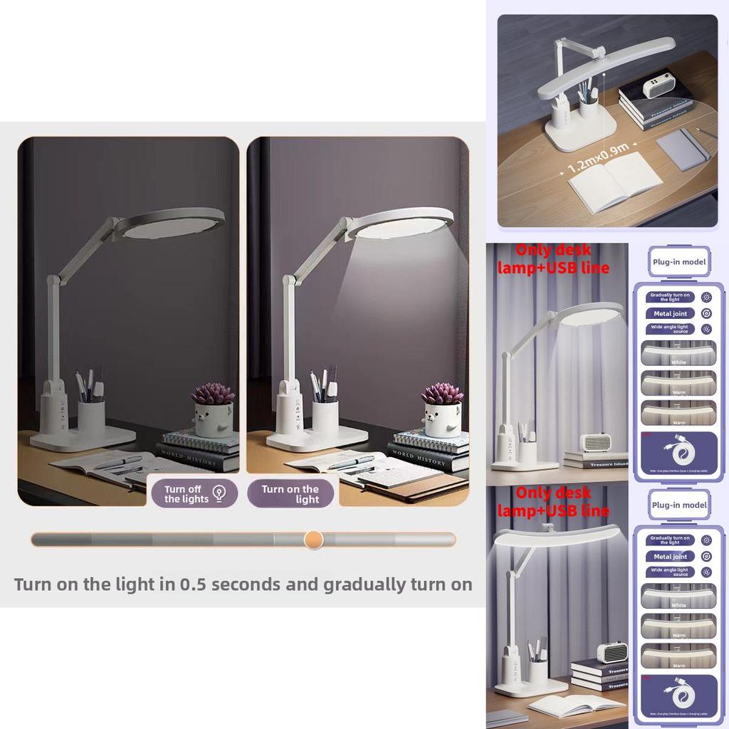 Eye Care Led Desk Lamp With Dimmable Settings And Night Mode For Bedroom And Study Area
