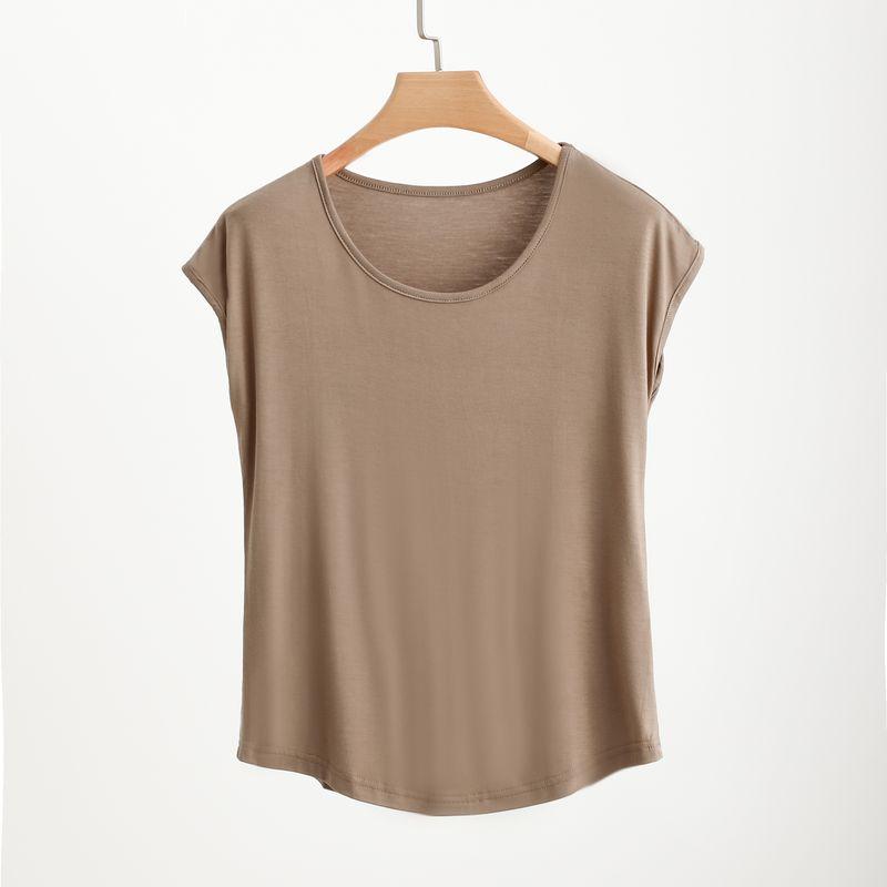 

Модальная футболка с круглым вырезом, без рукавов, летняя тонкая, однотонная, повседневная, для ношения под низ, женская, больших размеров, свободного кроя, визуально стройнящая Dark card L (Recommendation 50.00 kg-60.00 kg