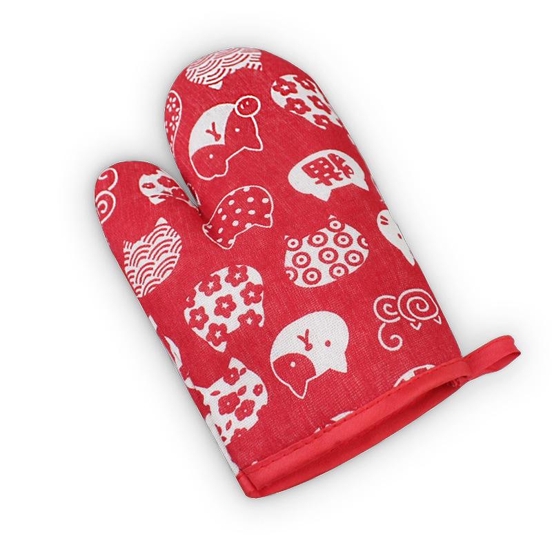 High-Temperature Cotton Linen Oven Mitts – Thickened, Heat-Resistant, Anti-Scald Baking Gloves for Kitchen