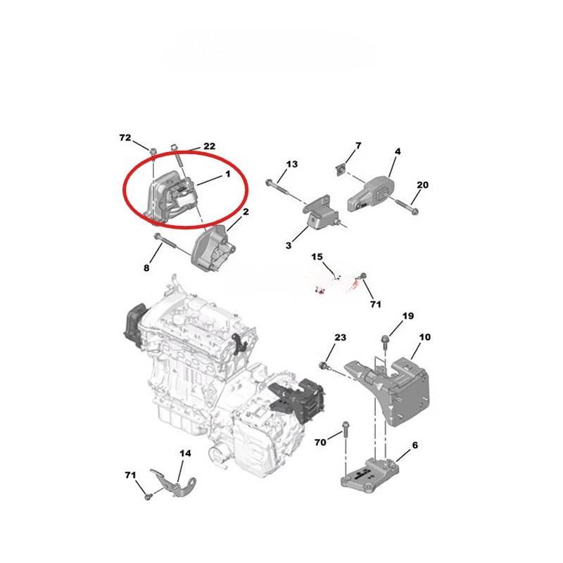 Engine Bracket Mount Hanger Rubber Bracket for Peugeot 301 2008 C3XR for Citroen C-Elysee 2008-2013 1.6 Brand New Genuine