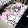 Kawaii Anime Mädchen Großes Mauspadd Pink Pastell Kunst Büro Studie Rutschfeste Schreibtischmatte für Japanische Ästhetik Laptop Schreibtischmatte Mauspadd
