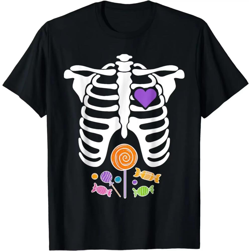 Pumpkin Halloween Shirts for Men Women Jack O Lantern Face T-Shirt Funny Cartoon TShirt ONeck Casual Unisex Black White