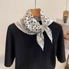 Spring and Summer New Cotton and Linen Feel Temperament Square Scarf High-end Feeling Outer Shawl Daily Travel Scarf Silk Scarf Headscarf