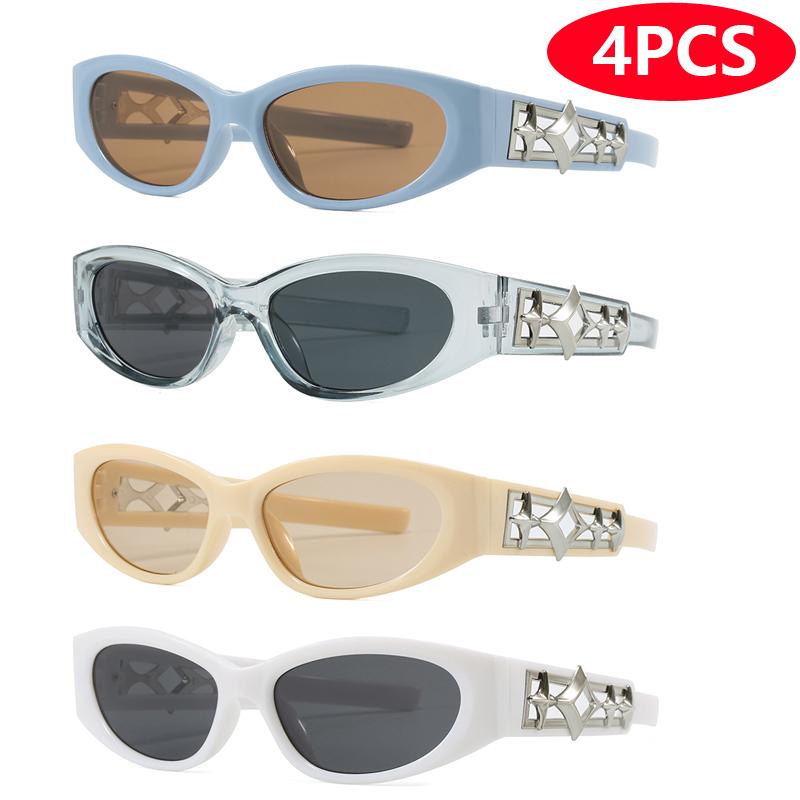 6pcs/4pcs Cycling Sunglasses Women Small Frame Personalized Outdoor Vacation Driving Sunscreen Glasses Unisex