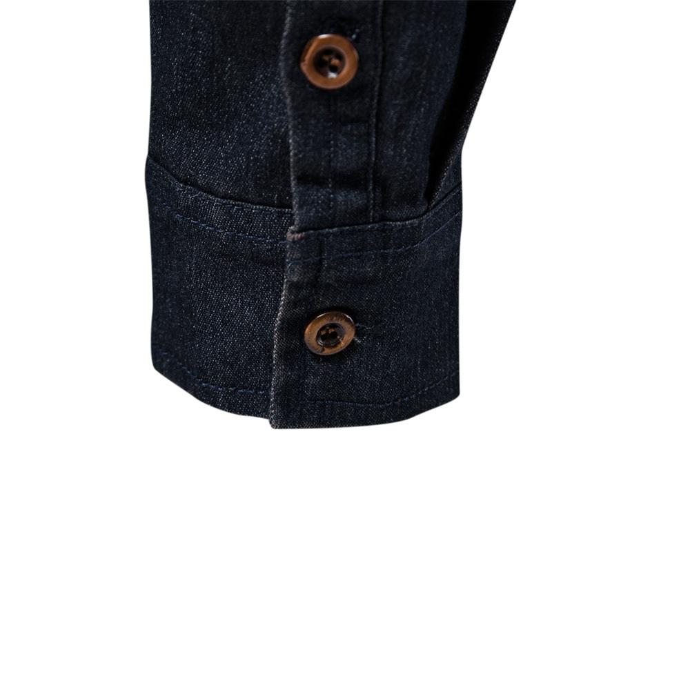 Cowboy Skrynkelfri Skjorta Herr Casual Enfärgad Långärmad Skjorta