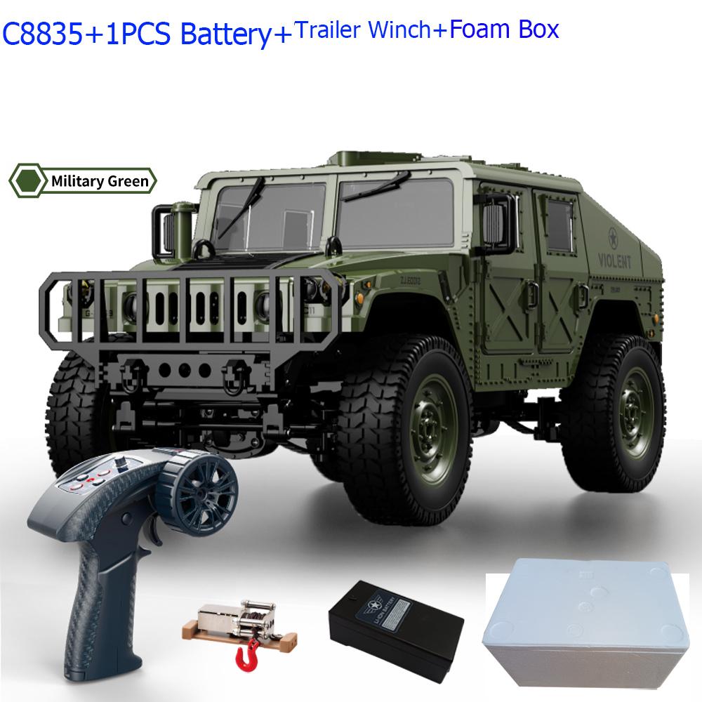 C8835 1:14 RC Car 2.4G Remote Control Car 4WD Off-road Climbing Simulation All-terrain RC Crawler Military Jeep JJRC RC Toys