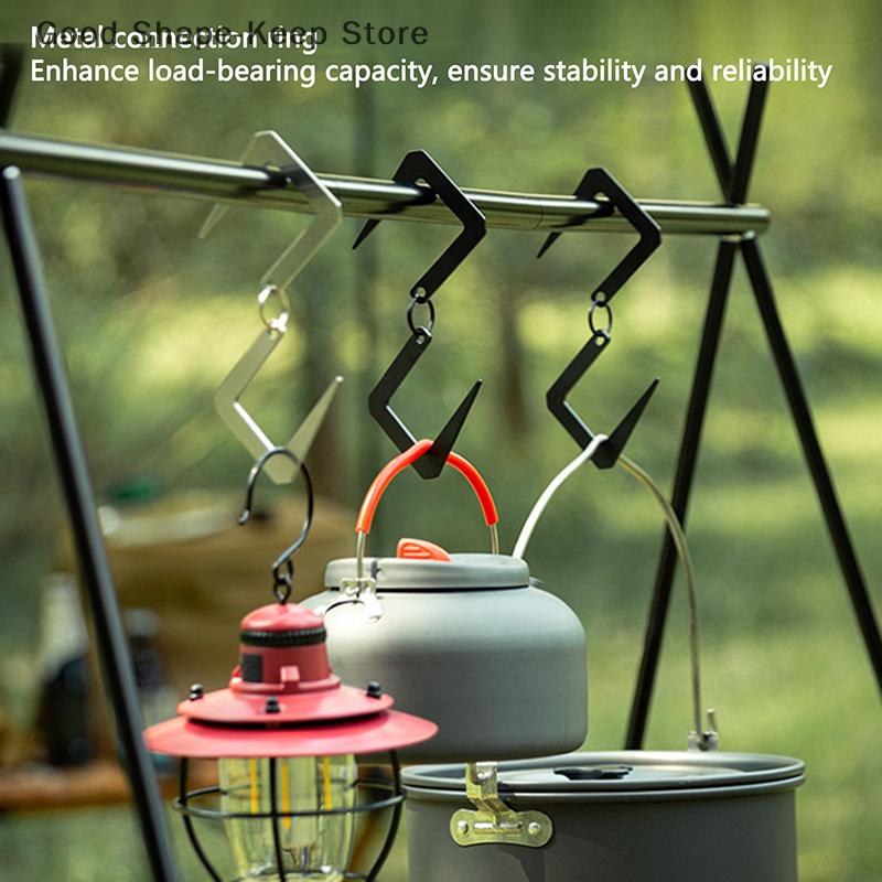 Flat S Hook Durable Hanging Hooks Hanger Outdoor Storage Travel Camping Hiking Gardening Tools Item Organizer