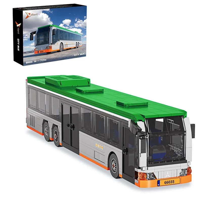 

712PCS City Extended Bus Building Blocks Transport Travel Bus Model Bricks Desktop Decoration Diy Toys For Kids Holiday Gifts With Box