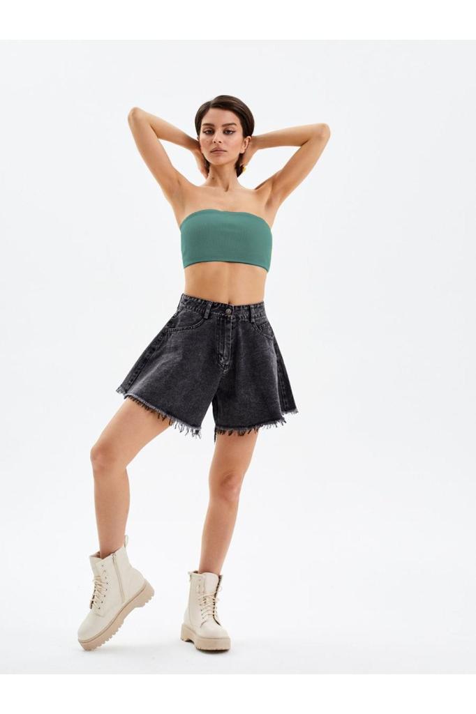 Women's Fashion Big Size bustier Palude Model Knitted Model Bustier Bondeo Flexible Seamless Model Bondeo Gray Blue Color