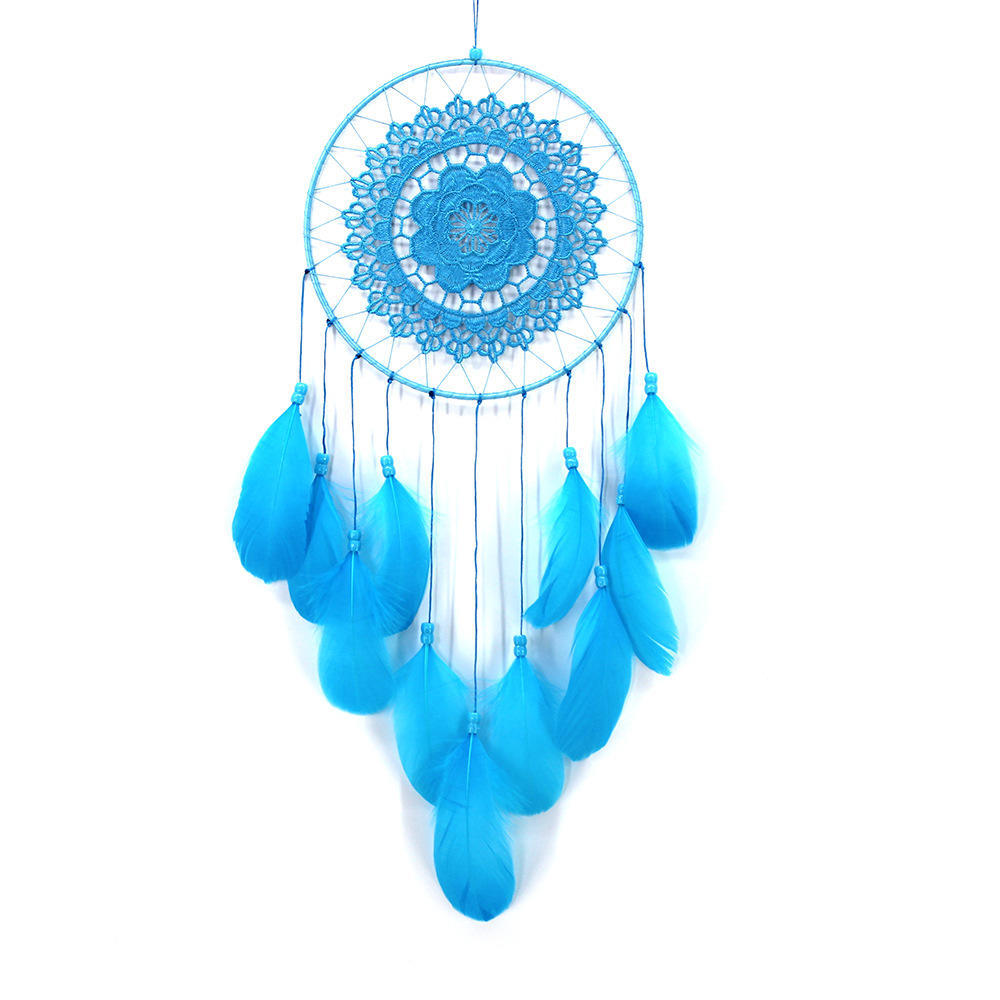 

Feather Plush Dreamcatcher Originality Handmade Pendant Decorated Colors Four синій